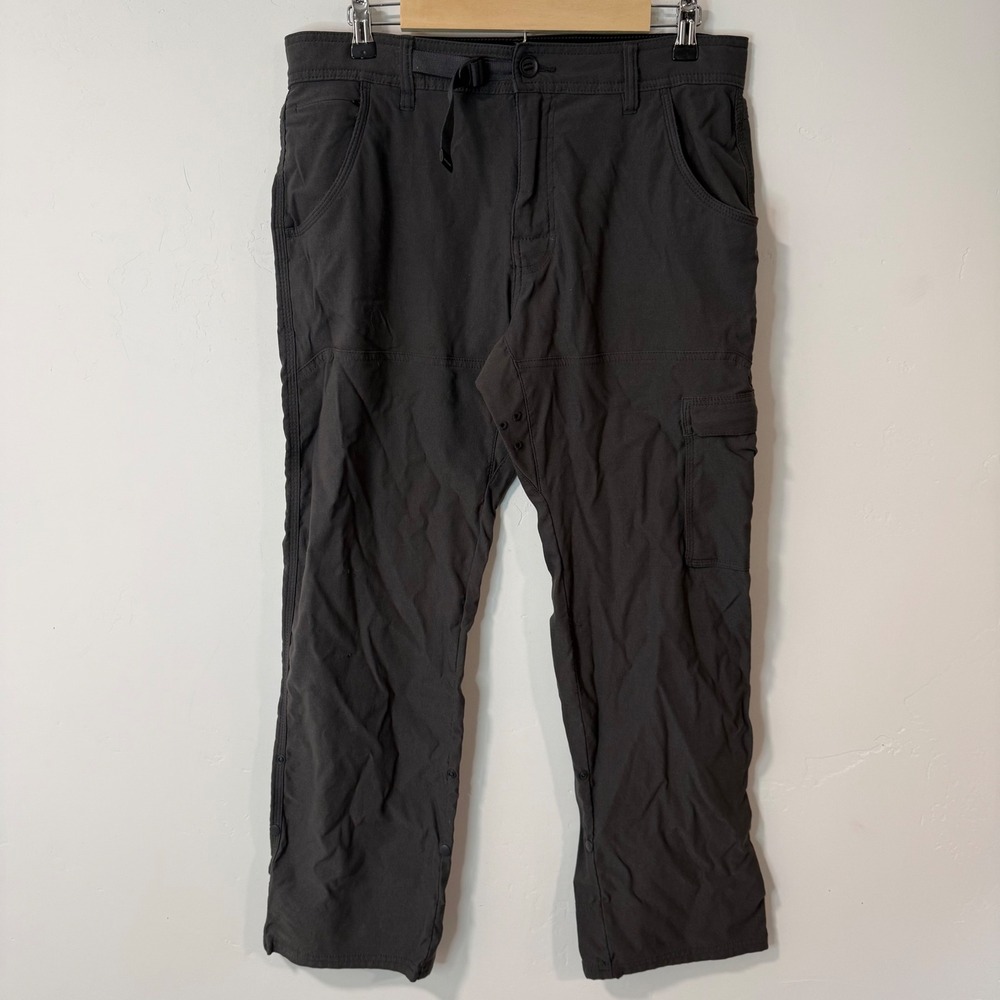 PrAna Mens Zion Relaxed Fit Pants 32 x 30 Charcoal Grey Hiking Cargo